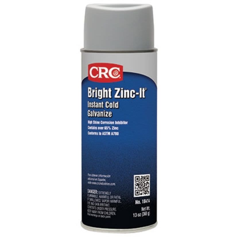 CRC 18414 Bright Zinc-It Dry Film Extremely Flammable Instant Light Duty Cold Galvanized Coating